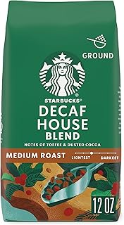 Ground Coffee, Medium Roast Coffee, Decaf House Blend, 100% Arabica, 1 bag (12 oz)