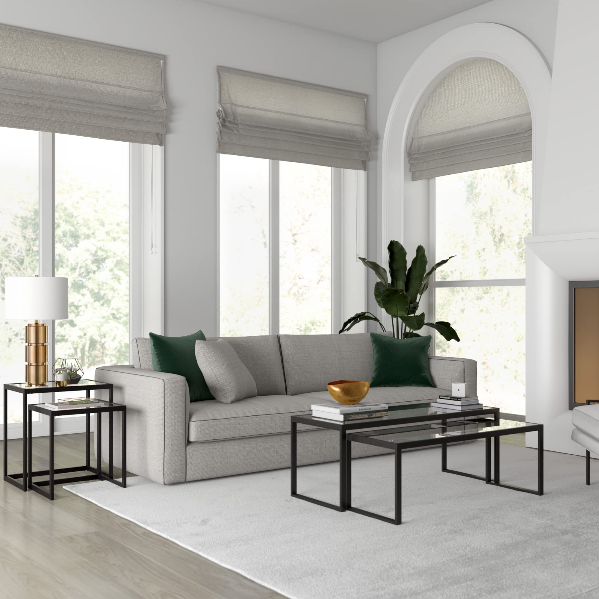 Rocco Rectangular Nested Side Table in Blackened Bronze