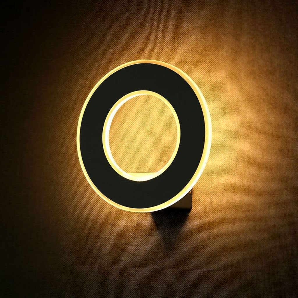 V-TAC Lámpara de Pared LED 9 W, Wall Light Circular, Negro