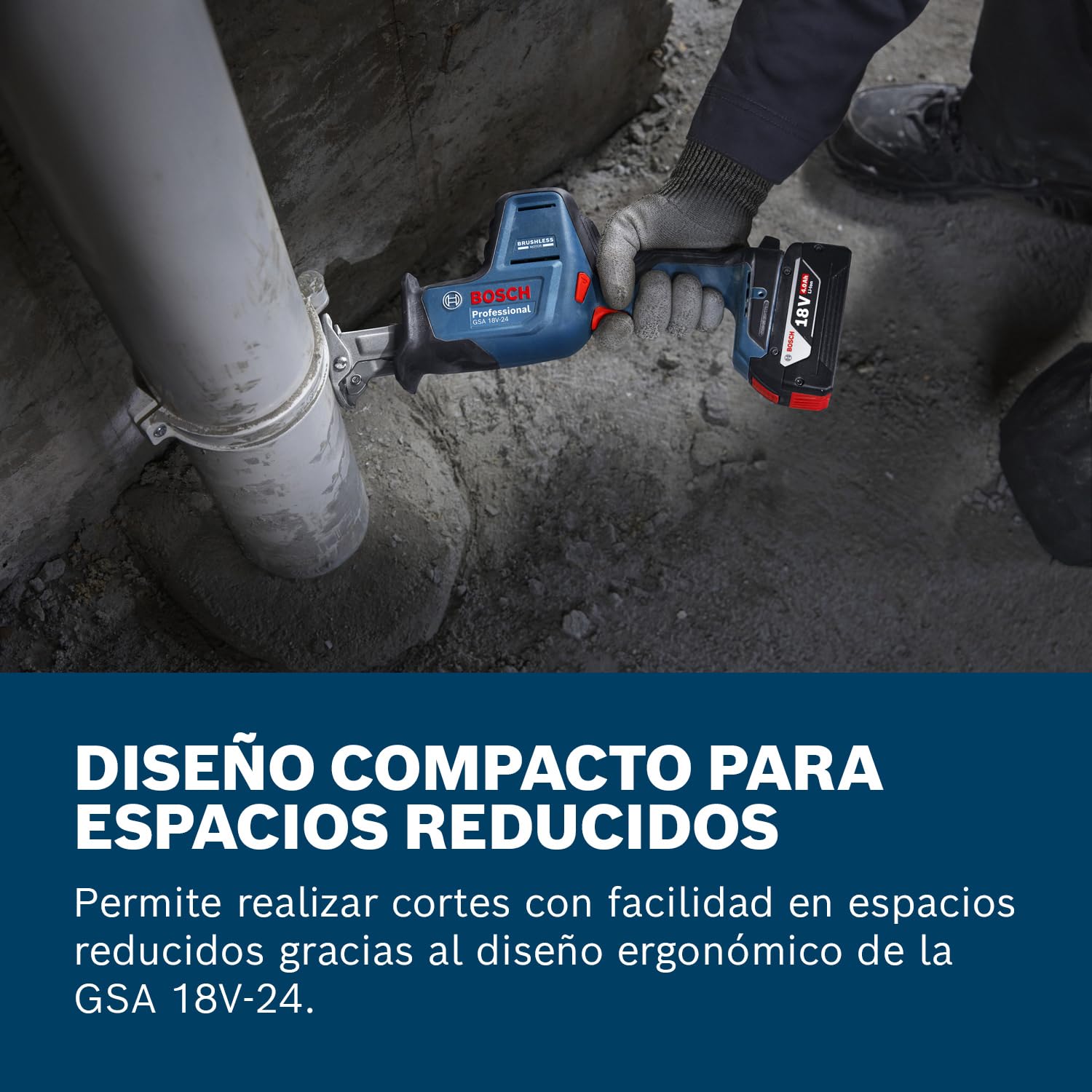Bosch Professional 18V System Sierra Sable a Batería GSA 18V-24 (incl. S922EF, S2345X, kit de gancho para escalera, L-BOXX)
