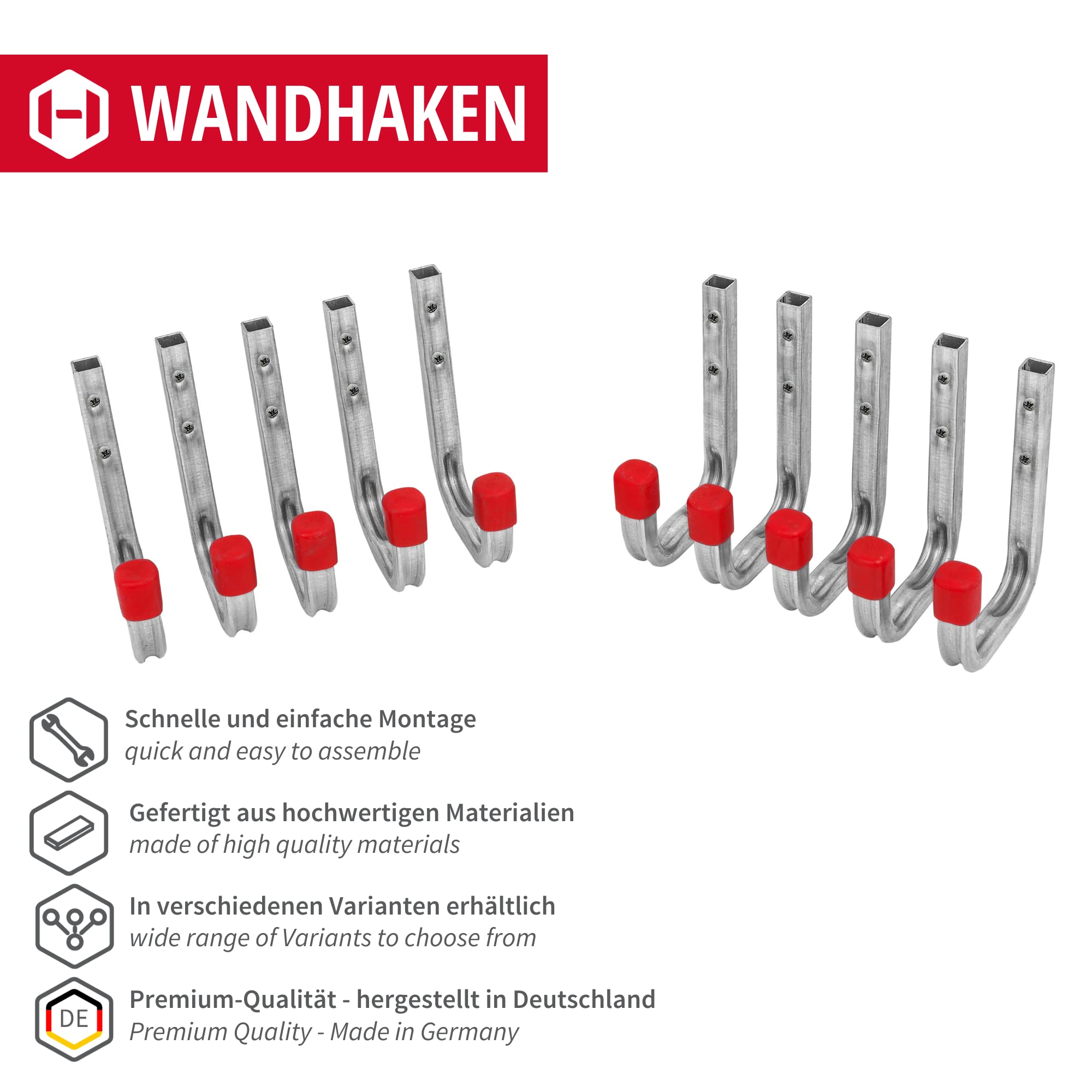 GedoTec Crochets muraux multifonctions Pour garde-robe Support en aluminium Fabriqué en Allemagne