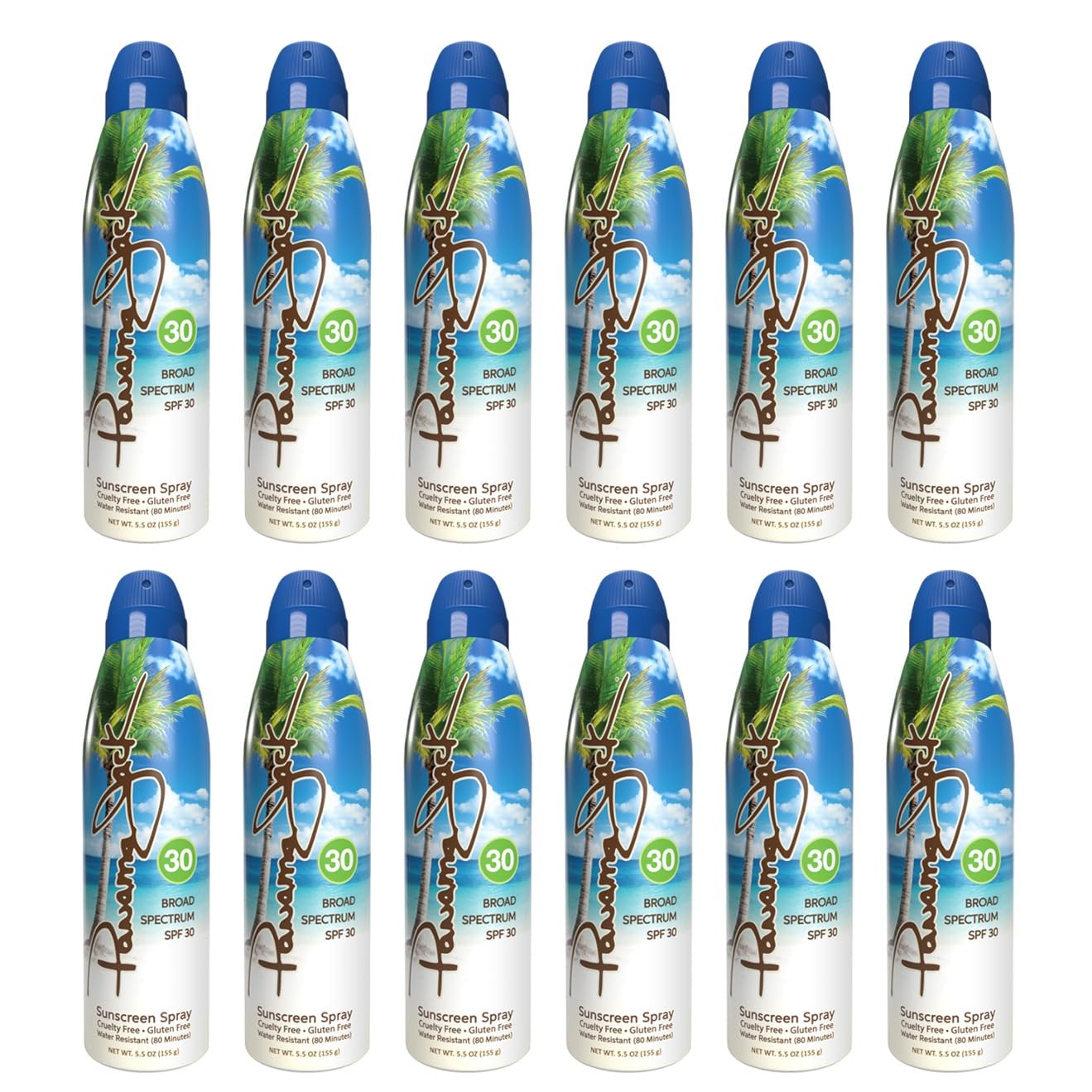 Panama Jack Continuous Spray Sunscreen - SPF 30 Broad Spectrum UVA UVB Protection PABA Paraben Gluten Cruelty Free