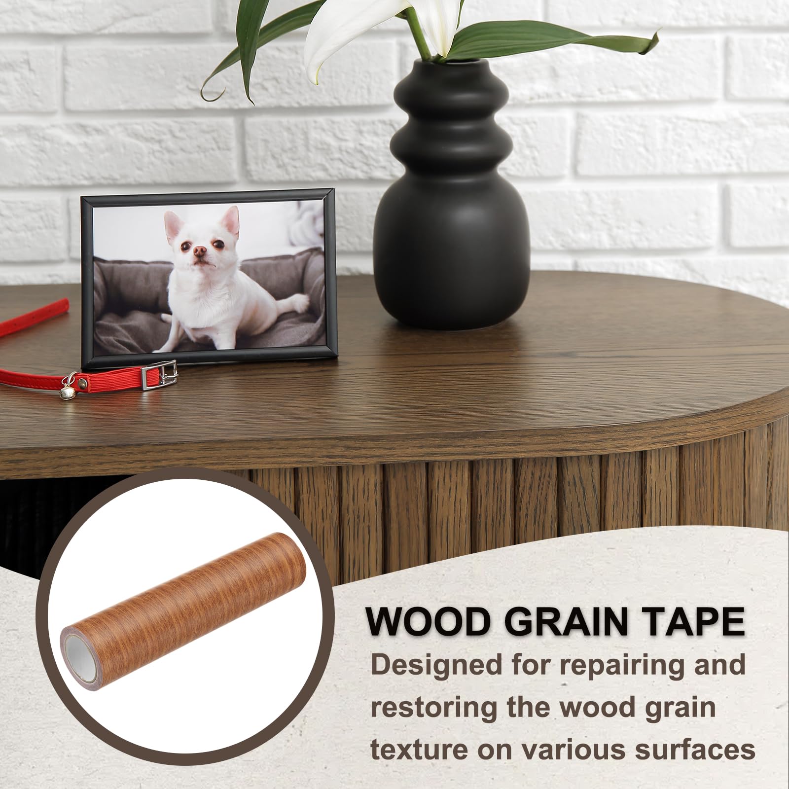 PATIKIL Pellicole Adesive Legno Autoadesivo 4,57M x 20cm Carta Adesiva per Mobili Legno Riparazione Pellicola Autoadesiva Effetto per Pavimenti Porte Tavoli Sedie Armadi, Quercia Arancione