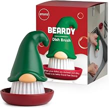 New! Beardy Gnome Dish Brush by Ototo - Gnomes, Quirky Gifts, Cute Kitchen Accessories, Funny Kitchen Gadgets, Vegetable Brush, Cute and Useful Gifts for Women Green