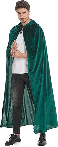 Miniatura 5 de LMYOVE Capa de terciopelo con capucha para adulto, disfraz de Navidad y Halloween