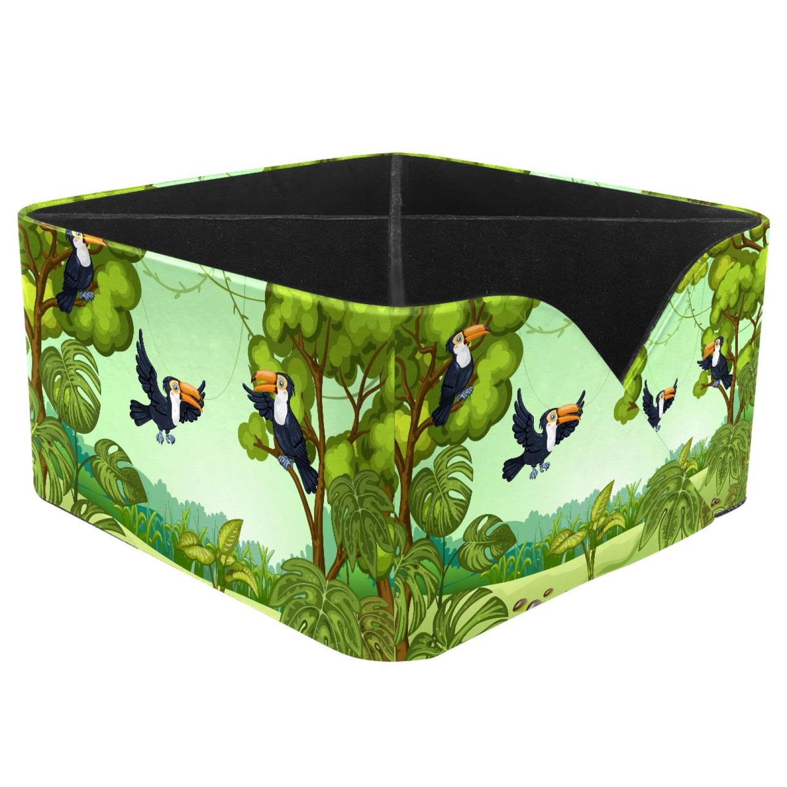 KengjuTesu Crow Birds Desktop Organizer Pen Holder, Rectangular Pencil Cup for Office, Study and Makeup Stations