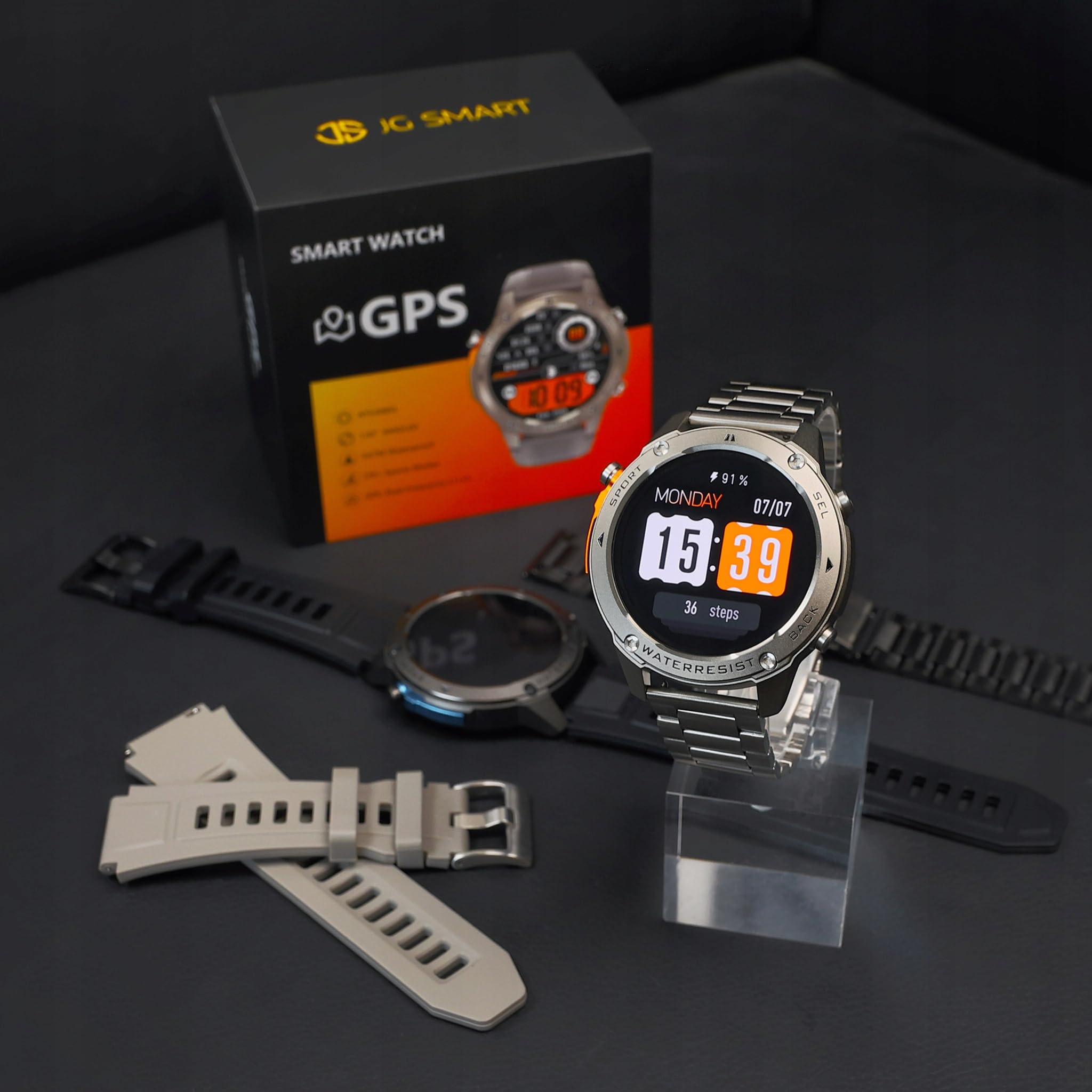 SMARTWATCH MĘSKI GPS ZEGAREK AMOLED MENU POLSKIE WODOODPORNY SPORT ROZMOWY