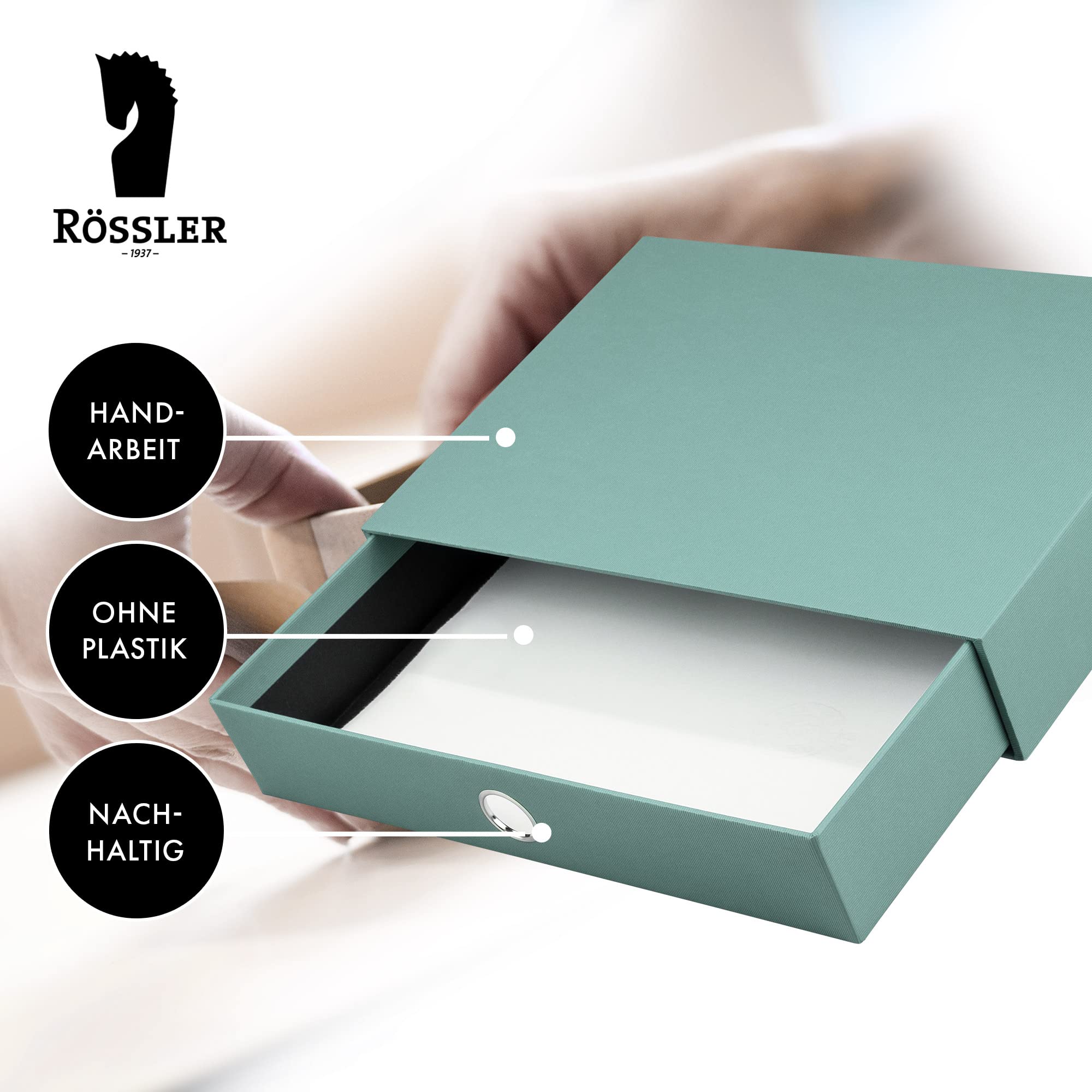 Rössler Papier 1524452380 - S.O.H.O. Ladebox voor DIN A4, met greepgat, opaal, 343 x 250 x 65 mm, 1 stuk