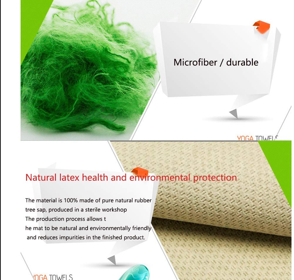 HZIH Toalla de Yoga, Toalla de Yoga Antideslizante de poliéster de Nylon de látex Natural, Adecuada para Hombres y Mujeres en el hogar, Deportes, Yoga Pilates, etc.