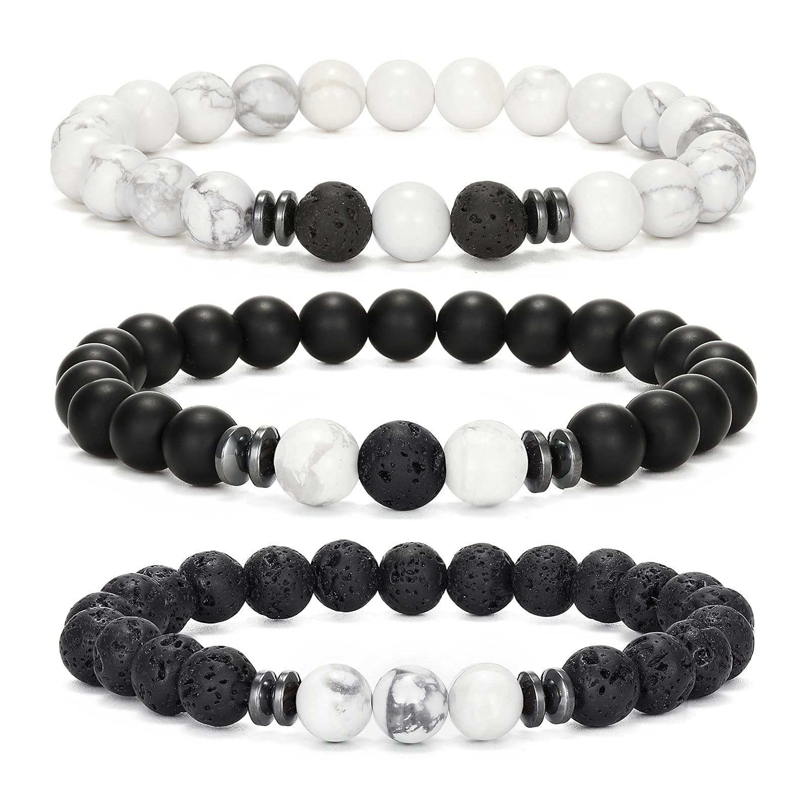 Hot And Bold Natural & Orignal Reiki Feng Shui Triple Protection Gem Stone Beads Combo Multi Layered Bracelets. Unisex. (B0B4BR512P) Amazon Price History, Amazon Price Tracker