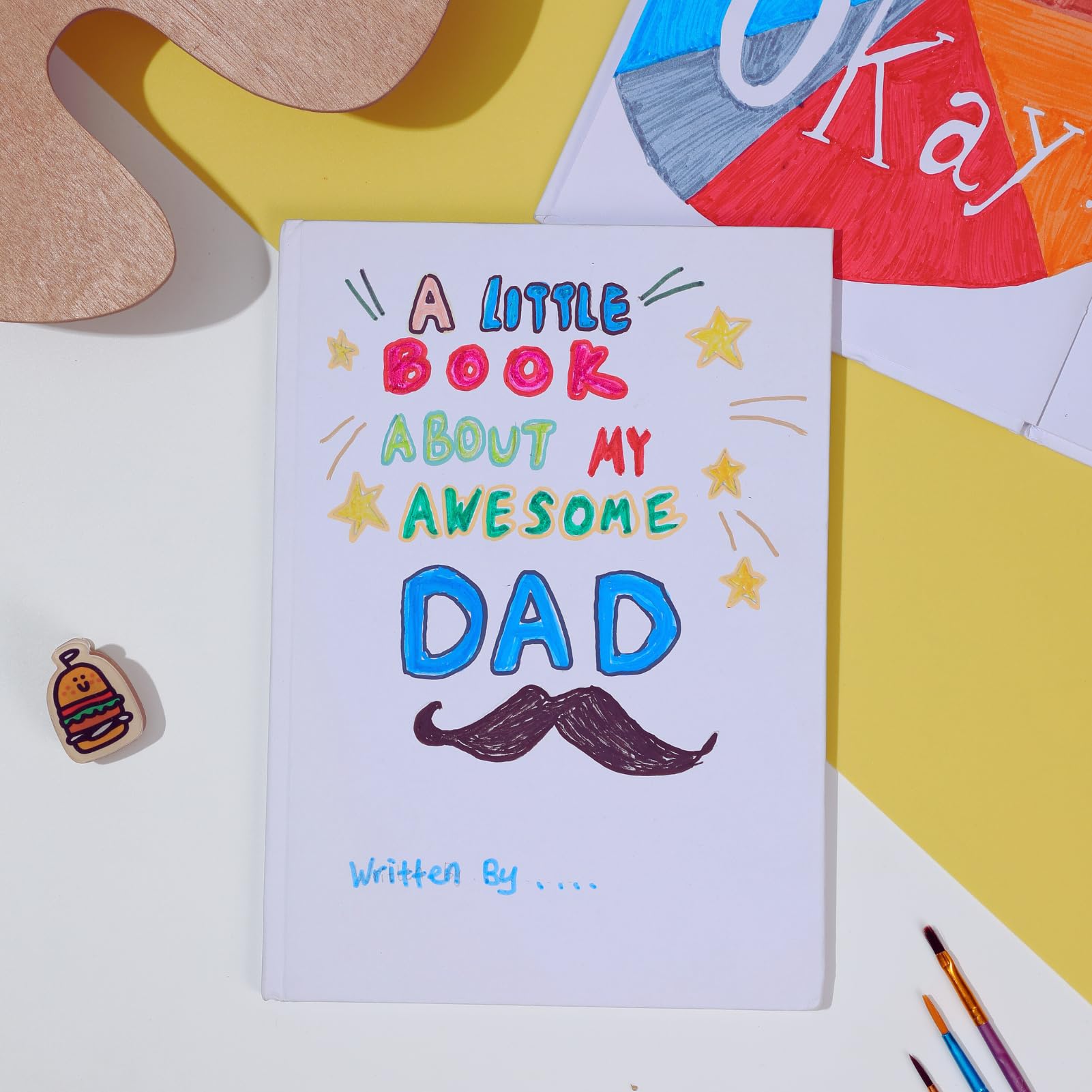 Litpoetic Libri con copertina rigida per bambini per scrivere storie, 17,8 x 25,4 cm, diari senza righe, copertina rigida per studenti, 18 fogli/36 pagine, confezione da 12