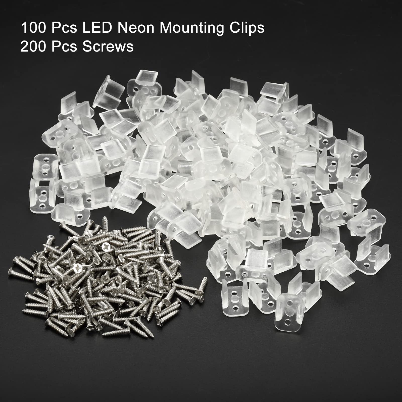 MECCANIXITY Waterproof LED Strip Mounting Clips Holder Mounting Bracket Support Fixing Clamps Fit 6mm to 7mm Silicone LED Strip Lighting, Clear Pack of 100 — Amazon image 3