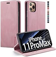 Vista 26 de japezop Funda para iPhone 11 Pro, iPhone 11 Pro funda tipo cartera para mujeres u hombres con [bloqueo RFID] soporte para tarjetas de crédito, funda