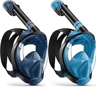 Zenoplige Full Face Snorkel Mask Adults,Dry-Top Snorkeling Gear with Camera Mount,Foldable 180-Degree Panoramic Scuba Mask for Snorkeling Diving Swimming Travel,Snorkel Mask Anti-Fog & Anti-Leak