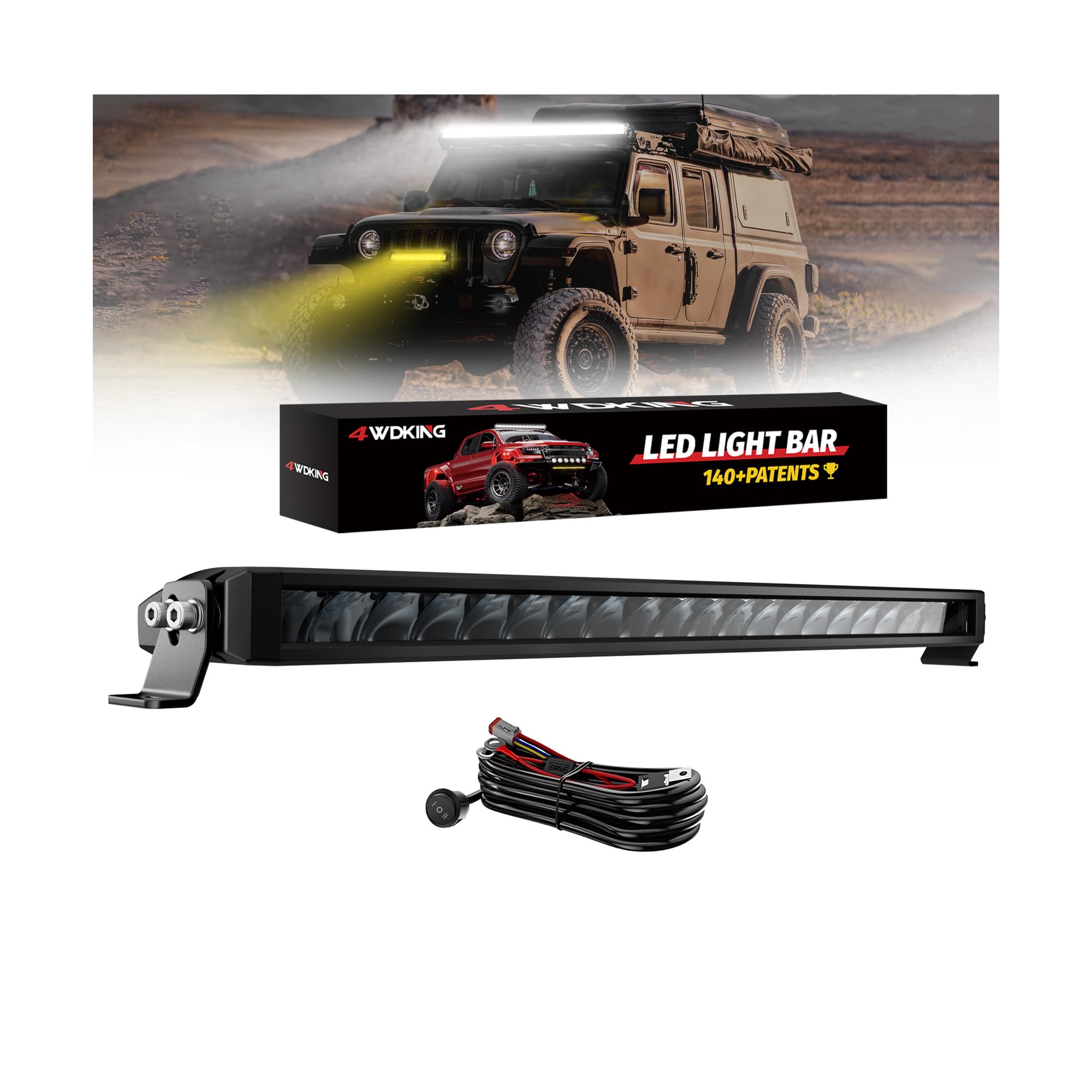 4WDKING 22 Inch Dual-Color Slim LED Light Bar