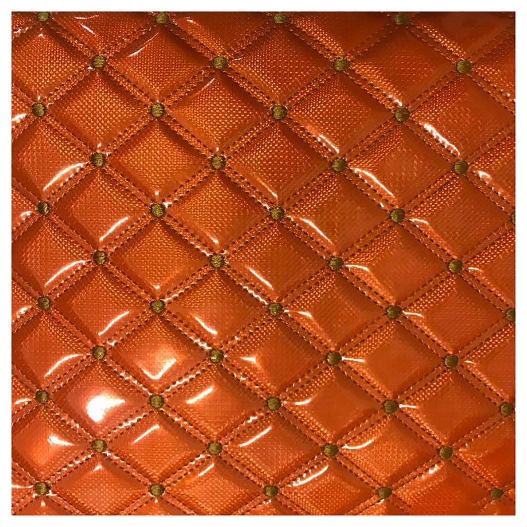 Telas de Costura Telas por Metros Tela Acolchada de la Tapicería de la Espuma del Scrim del Diamante de la Puntada Doble del Diamante de 6mm, para Tapizar, Manualidades, Cojines o Forrar Objetos(Oranj
