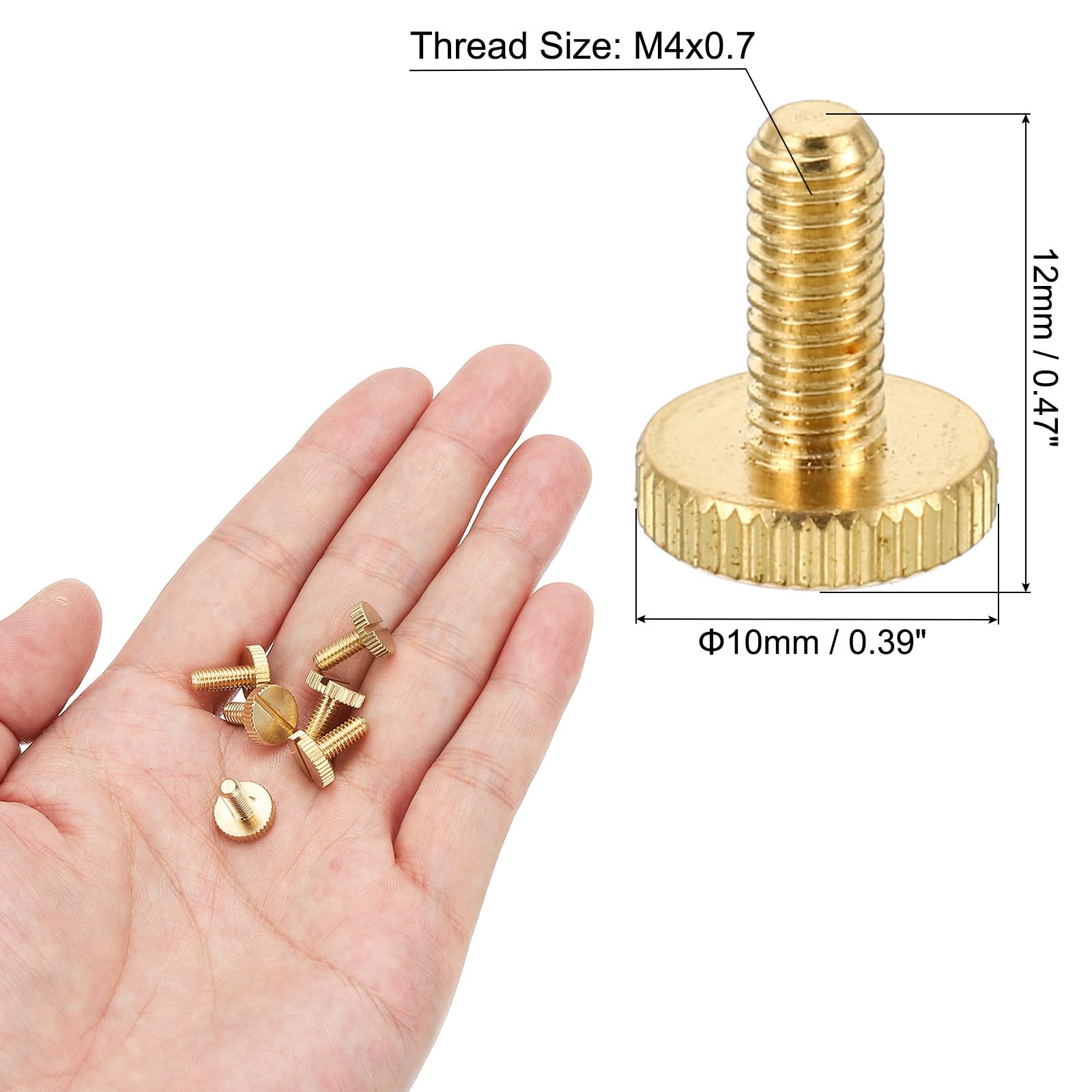 PATIKIL M4x12mm Knurled Thumb Screws - Image 2