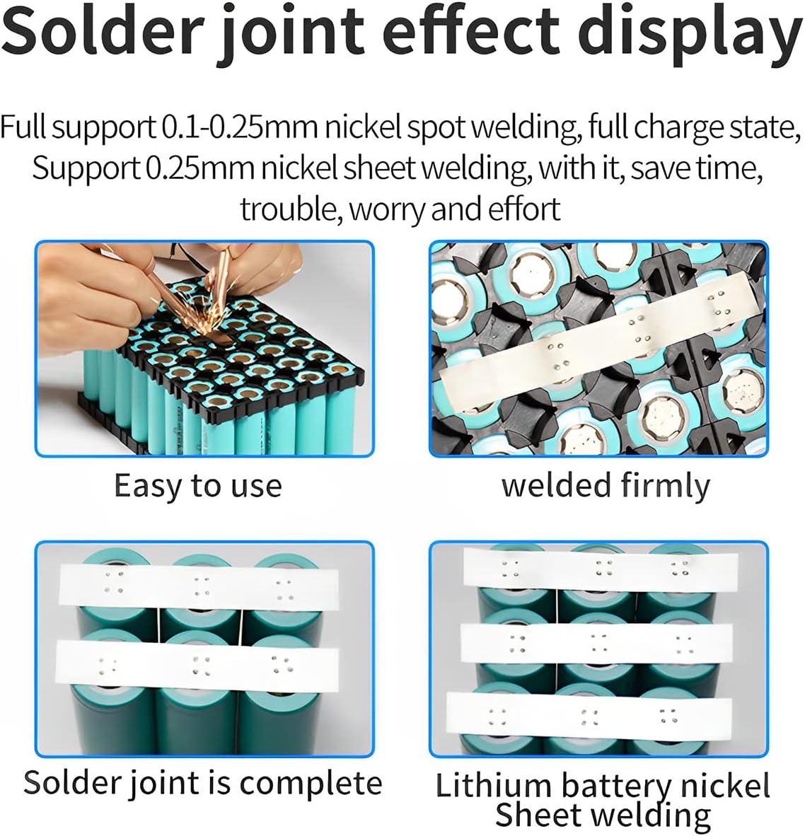 4Pcs Mini Spot Welder Kit with Colored LCD Screen 500mAh Rechargeable DIY Battery Spot Welder Portable Spot Welding Equipment Small Spot Welding Pen 30 Gears for Welding US