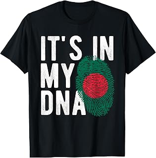Funny it's in my DNA Bangladesh flag Fingerprint T-Shirt