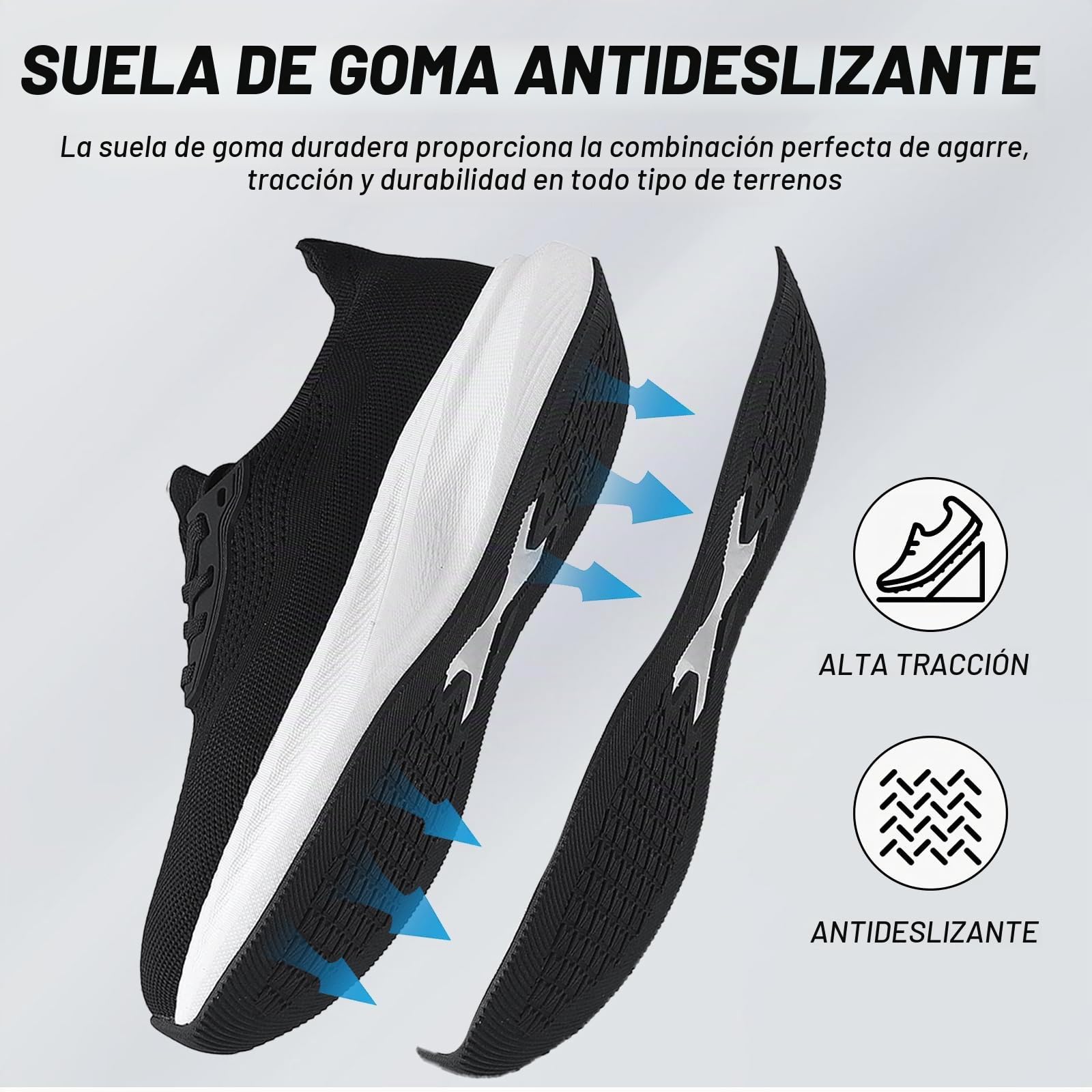 Zapatillas de Running Extra Anchas para Hombre, con amortiguación y Soporte, Ligeras y Transpirables, con Puntera Ancha