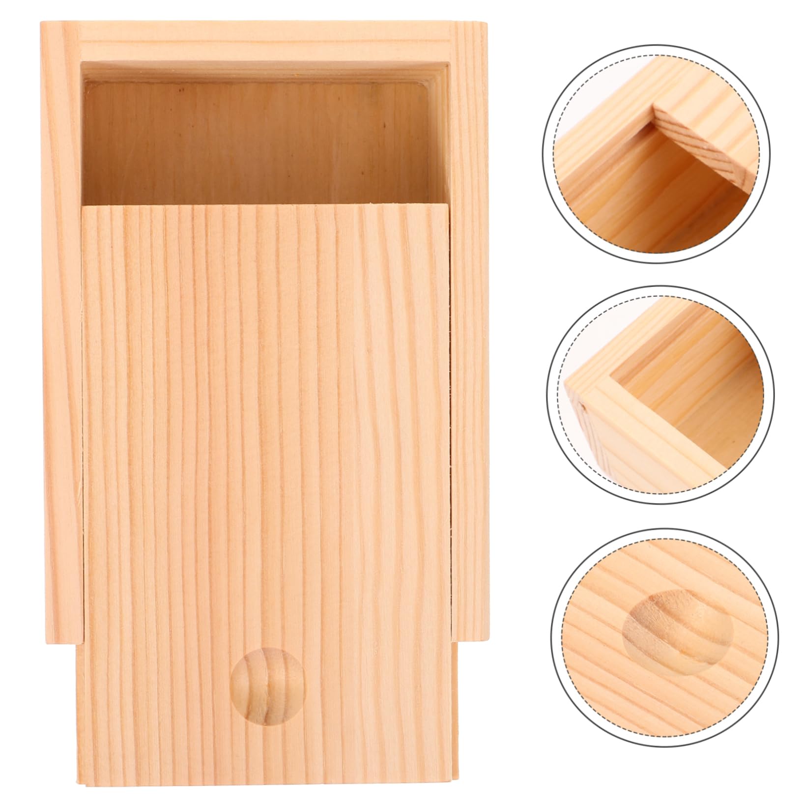 Toyvian cajas de naipes de madera organizador de naipes cajas de poker con tapa titular vacío póker caja madera caja de rectangulares contenedor de dulces