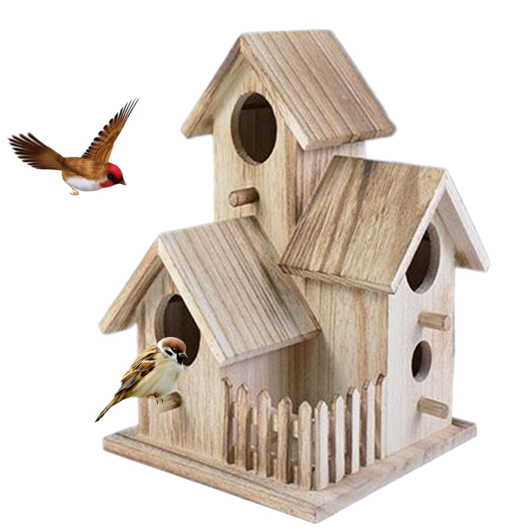 Nichoir en bois avec porte arrière pour un nettoyage facile du nid de jardin