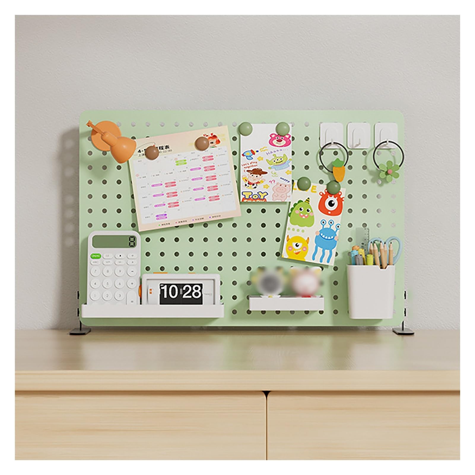 Stecktafel zur Schreibtischverlängerung, Stecktafelplatten-Set, Stecktafelkombination zum Selbermachen, Tischregal, Stecktafelregale für den Schreibtisch, Schreibtisch-Organizer-Regal für da