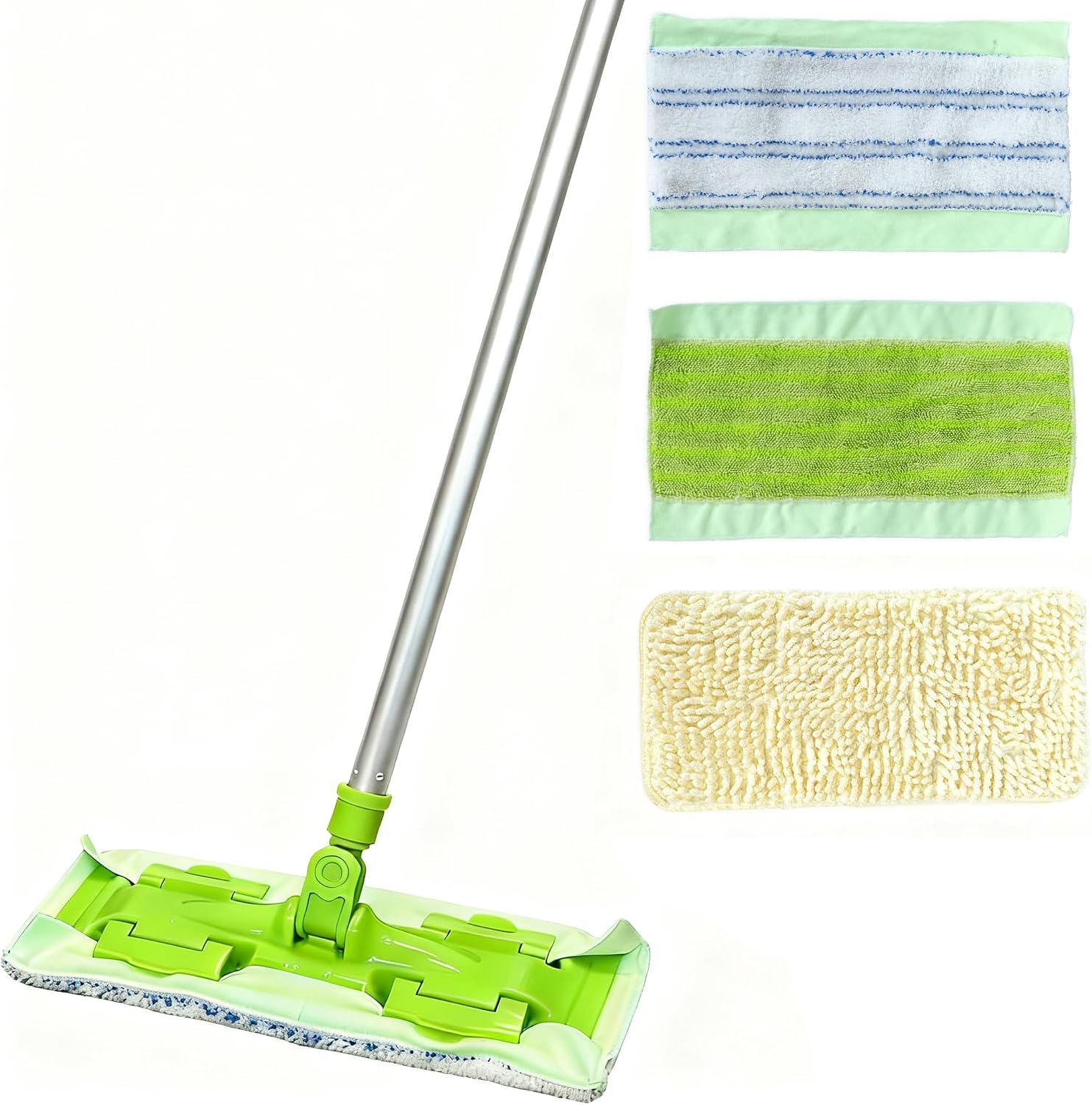 EaseYourDay Wet Dry Flat Mop with 3 Washable Pads & 4.8 ft. Long Pole
