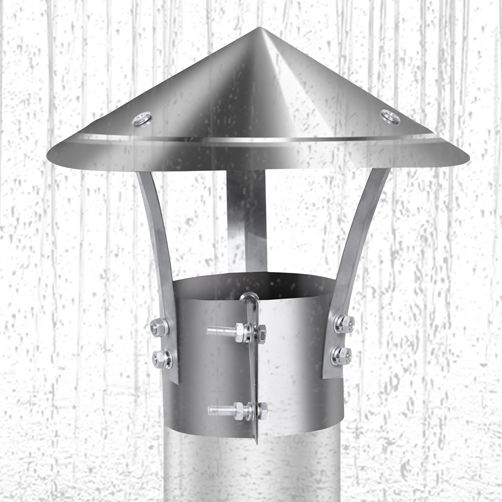 Cappa Per Camino In Acciaio Inossidabile,Comignolo Conico,Chimney Rain Cap,Comignolo Antipioggia Cappuccio,Cappa Per Tetto Per Camino Per Impermeabilizzazione E Antipioggia (200 mm)