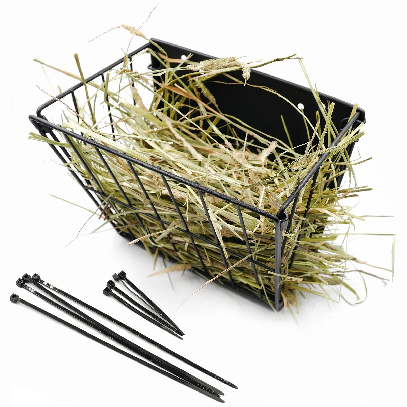 Cooncicy Black Metal Rabbit Foldable Hay Feeder - Hay Rack Holder for Bunny, Rabbit Accessories and Supplies (Black)