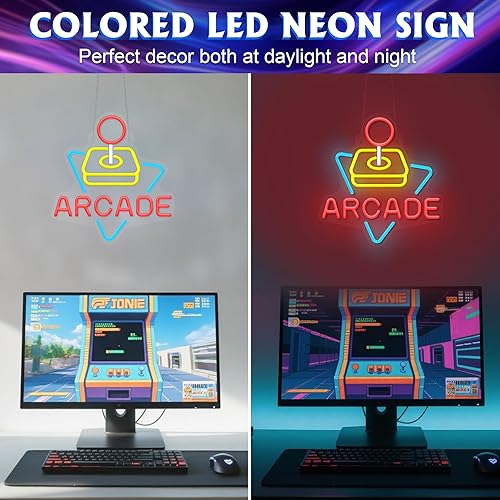 Miniatura 5 de Letreros de neón de Arcade para decoración de pared, luces de neón para juegos para dormitorio, letreros de neón para negocios adecuados para hombre