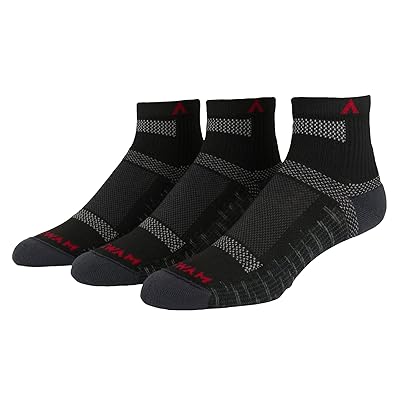 Wigwam Ultra Cool Lite Quarter, 3 Pack Crew Cut Socks Shoes Onyx