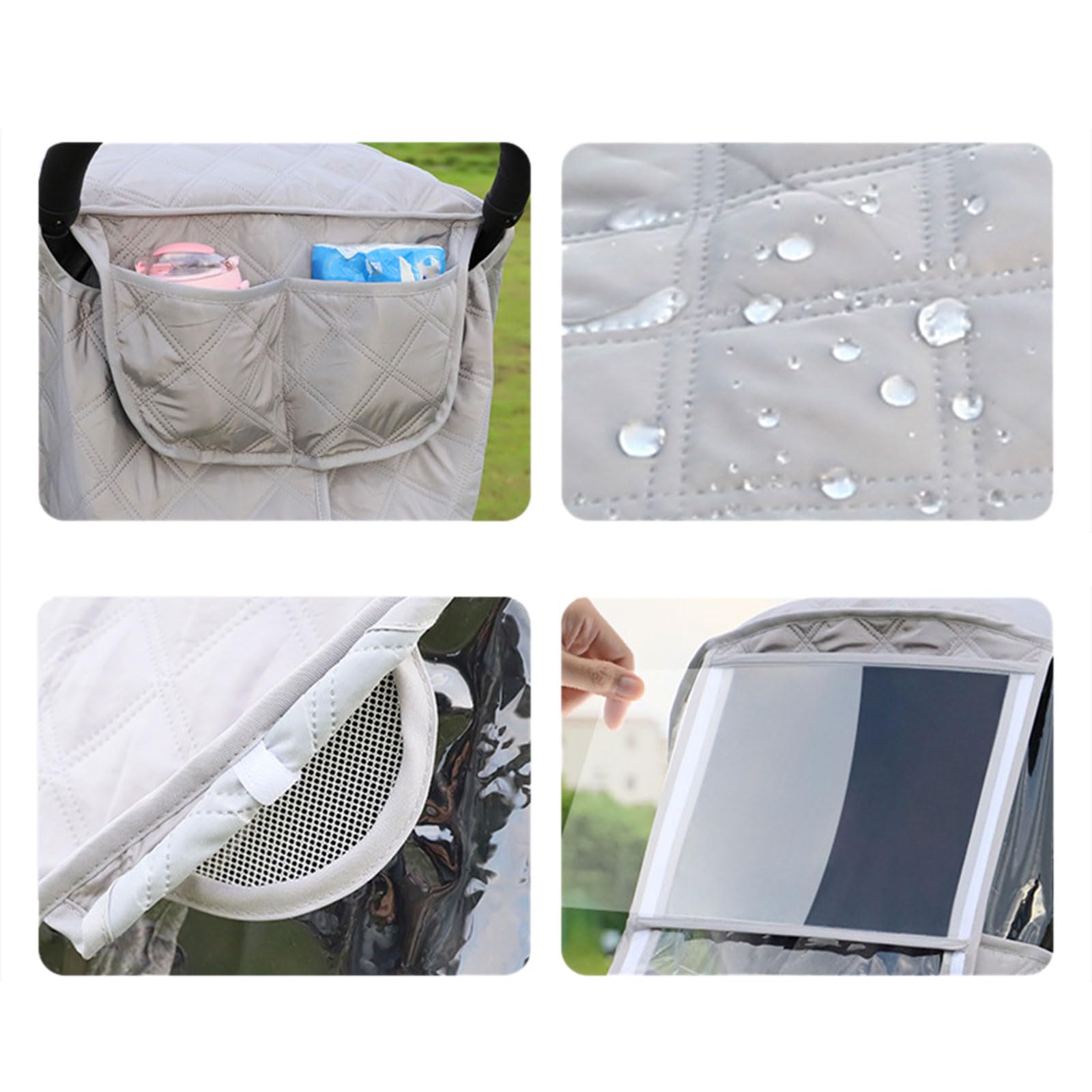 Coprisedili per passeggini con cerniere, accessori per passeggino, traspiranti, resistenti alle intemperie e alla pioggia
