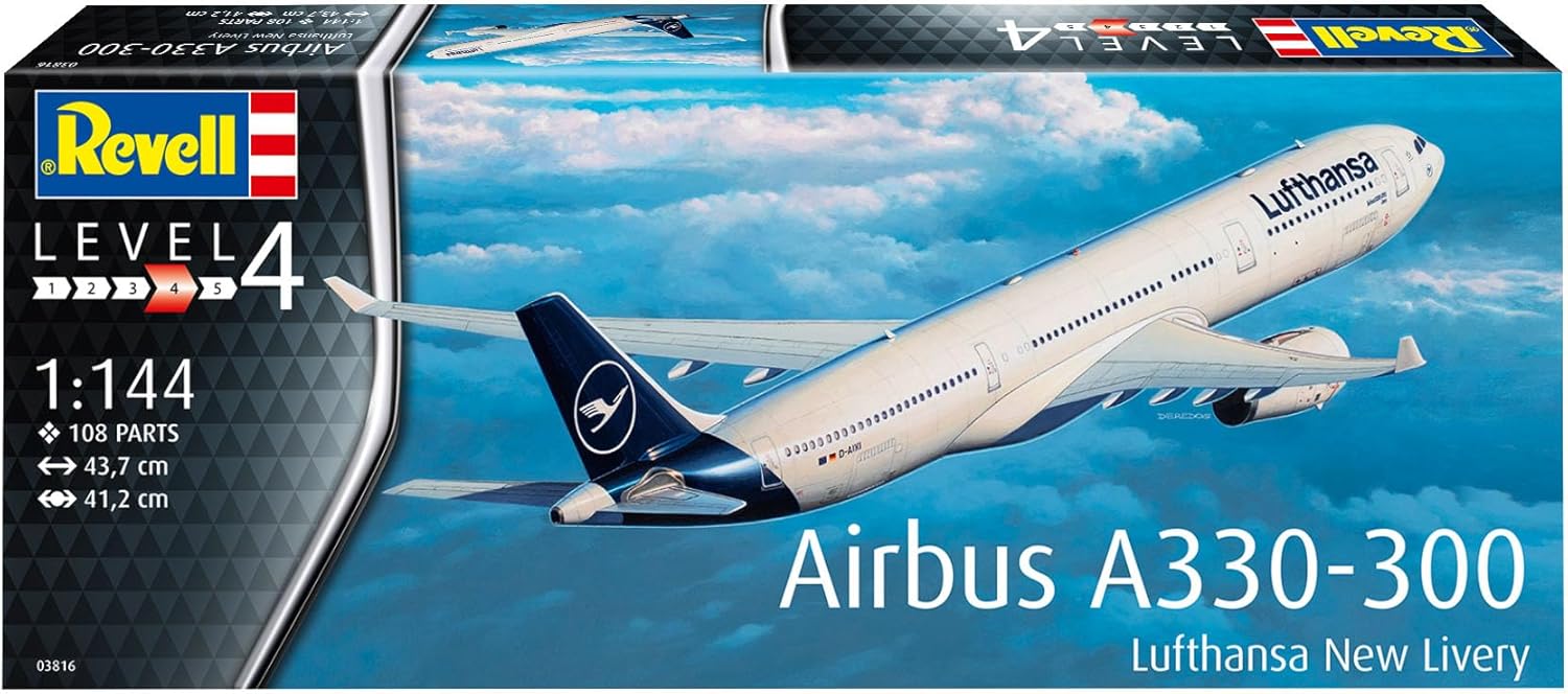 Revell 03816 Airbus A330-300 - Lufthansa New Livery 1:144 Scale Unbuilt/Unpainted Plastic Model Kit