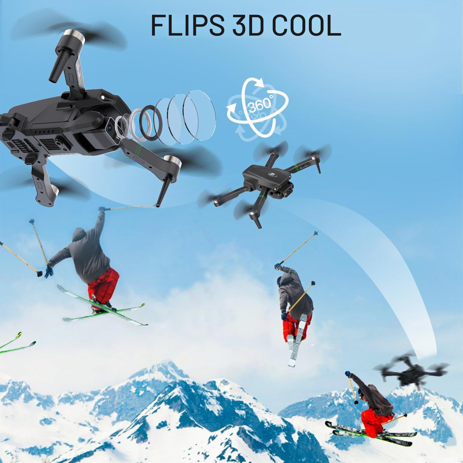 Drone avec caméra 1080P débutant RC Quadcopter, drone pour enfants, Altitude Hold, One Key Take Off/Landing, 3D Flip. Cadeaux pour filles/garçons,Cadeaux de Noël
