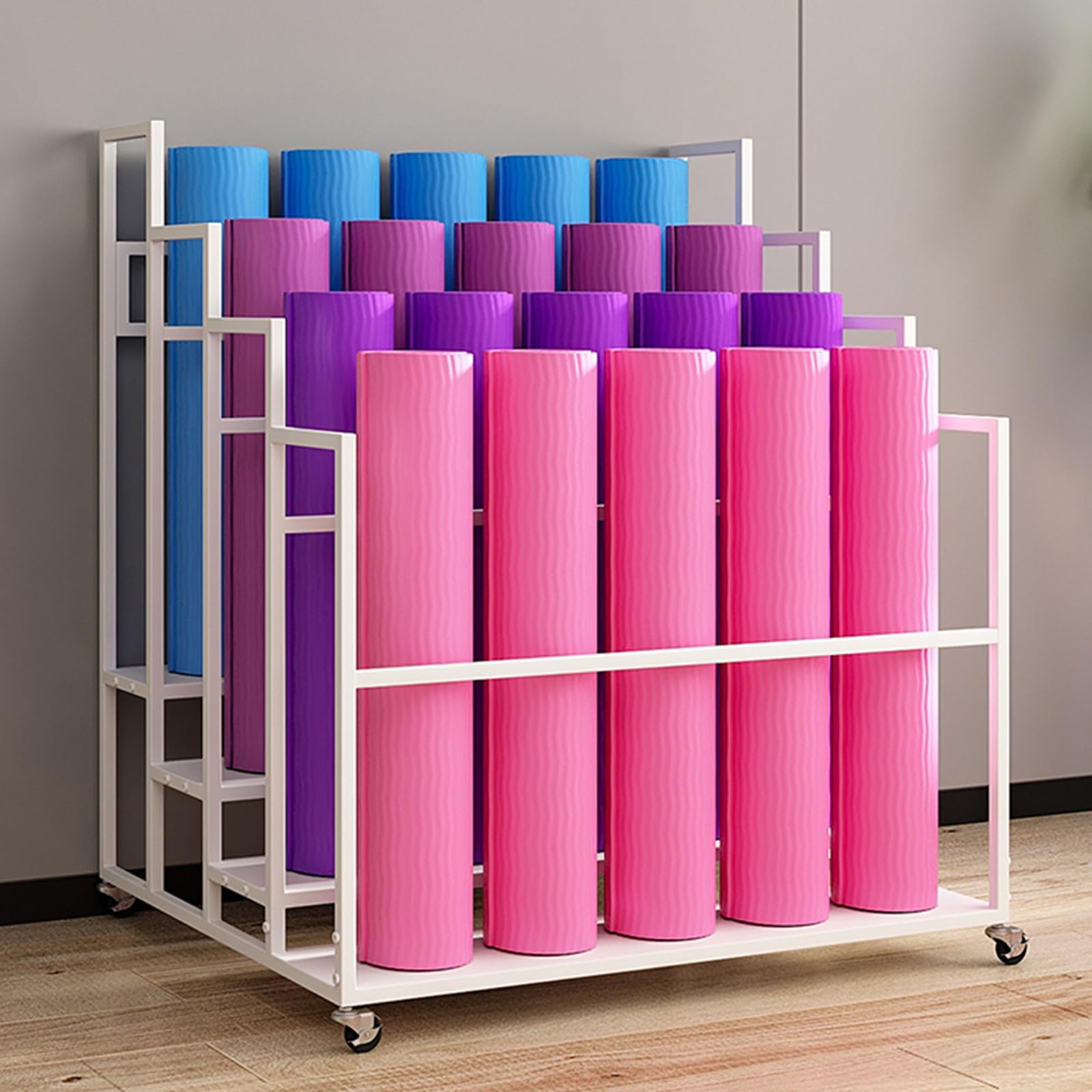 Organisateur de tapis de yoga en métal pour ranger le matériel de sport au sol