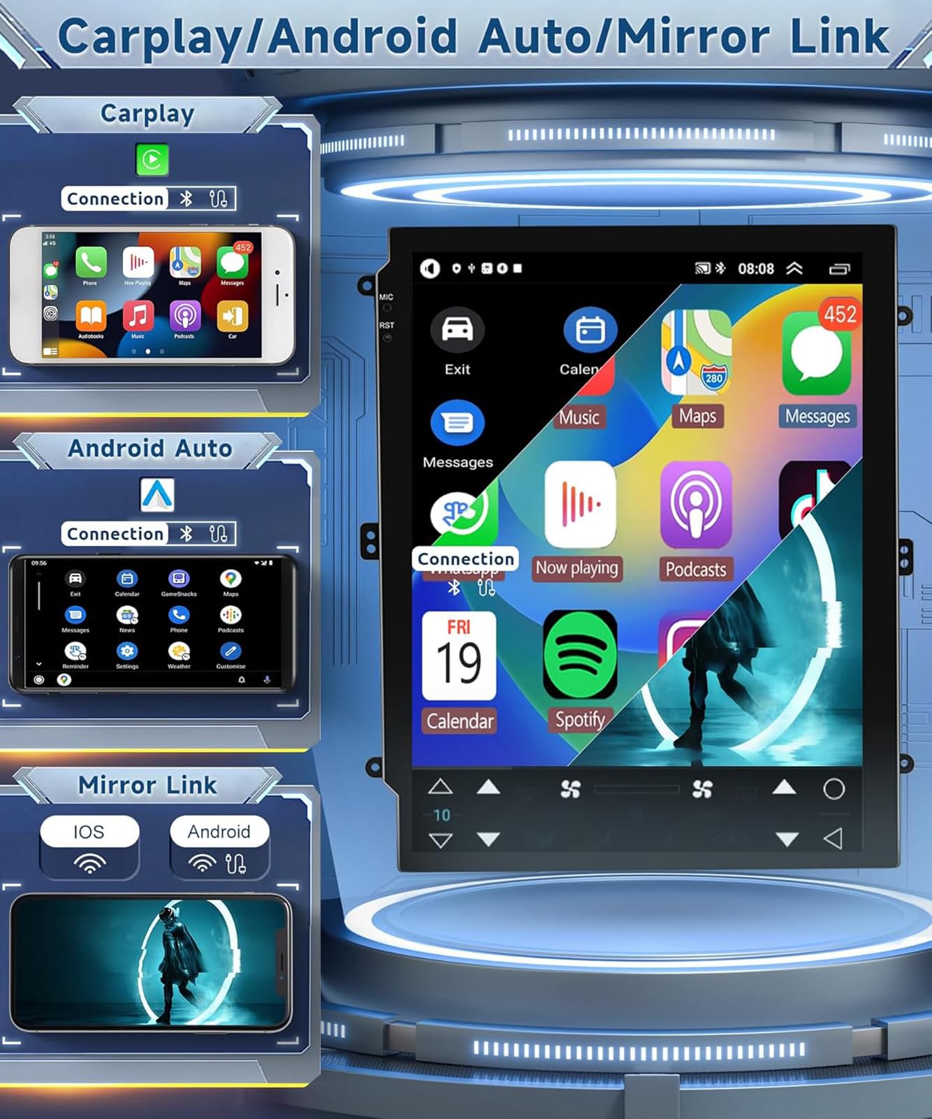 genérico Autorradio con Bluetooth, navegación GPS y Android 15 para Opel Insignia/Buick Regal 2009-2013. Pantalla táctil de 9,7 Pulgadas. Plug & Play. Soporte Completo para RCA. WiFi. Controles en el