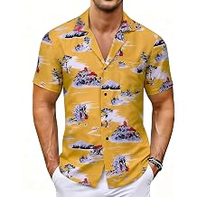 Cliff Booth Shirt Hawaiian Shirt Mens Botton Down Short Sleeve Beach Aloha Summer Top