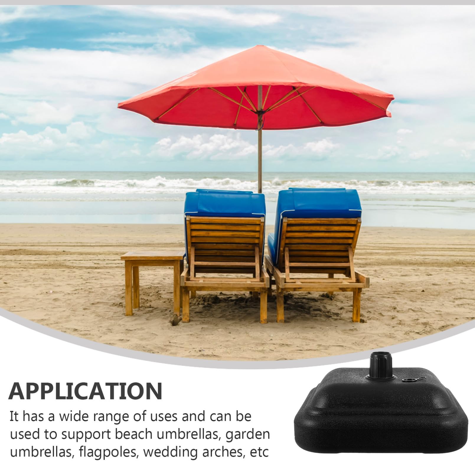 1 x podstawa pod parasol Heavy-Du, wypełniony wodą stojak tarasowy do parasoli targowych, stabilne podparcie do ogrodu, na taras i plażę