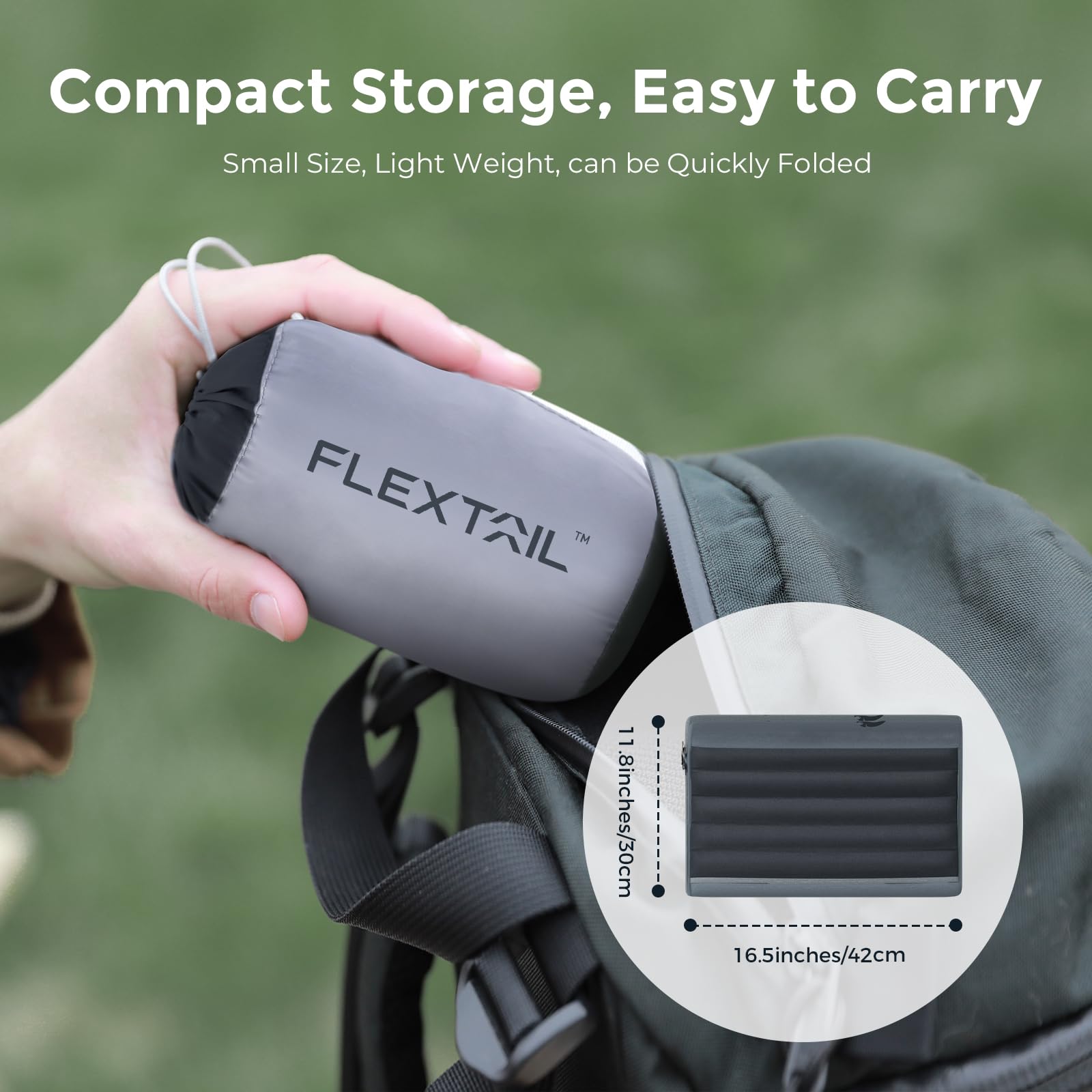 FLEXTAILGEAR Poduszka kempingowa z konturem szyi, ergonomiczna, oddzielny pęcherz TPU, idealna na kemping, wędrówki, samolot, wygodna
