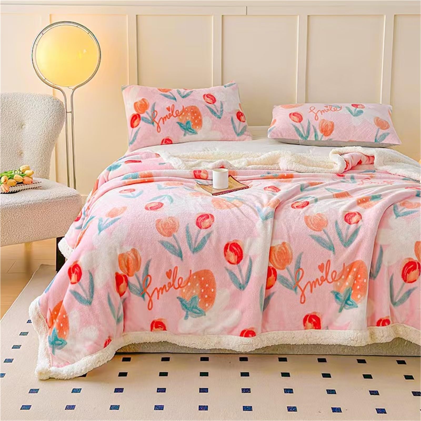 Thickened Anti-Static Nap Blankets, Silky Soft Warm Fleece Plush Blanket,Double-Layer and Machine Washable Cashmere Quilts,Warm Mattresses(Color10,200x230cm)