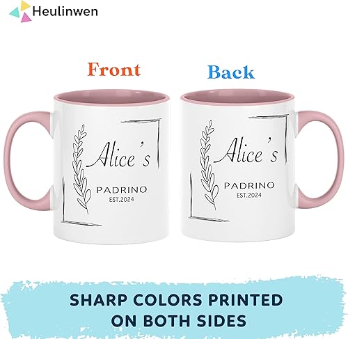 Miniatura 3 de Padrinos De Bautizo Propuesta Set 2 Tazas Café 11 oz, Quieres Ser Mi Madrina est 2024, Regalo de propuesta de padrinos para Niño, Niña, Padrinos de