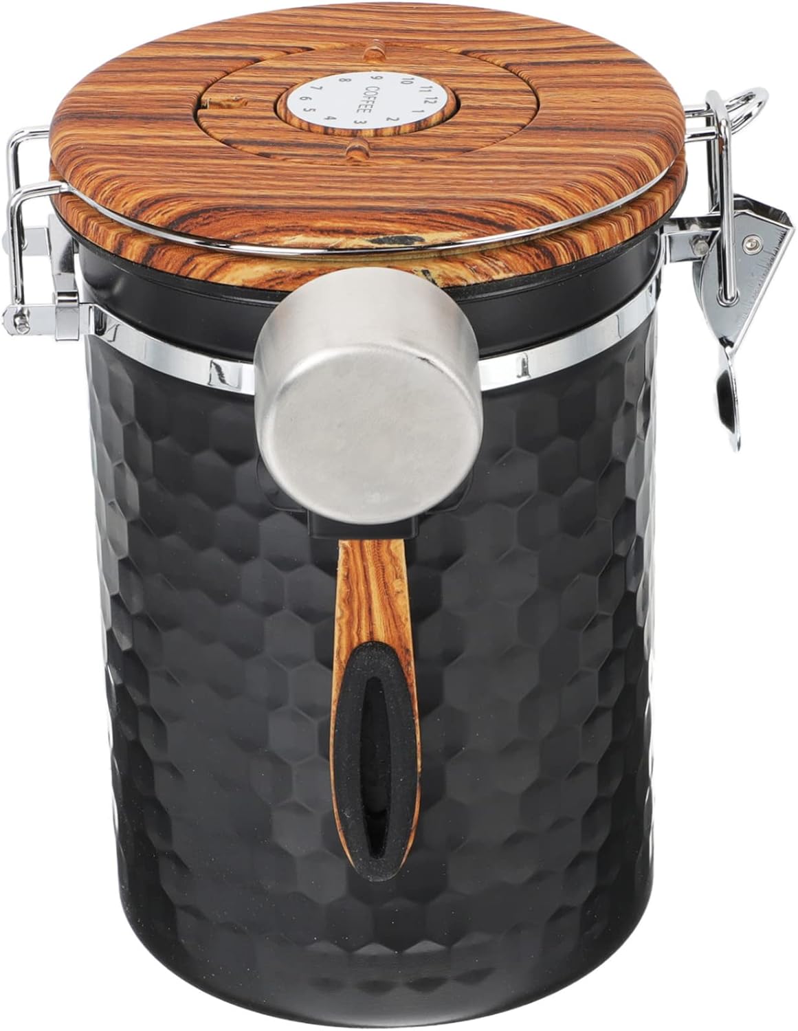 Cabilock Vintage Inspired Airtight Coffee Bean Jar Stainless Steel Canister Sealed Lid Spoon for Snacks Dried Food Tea for Home Family