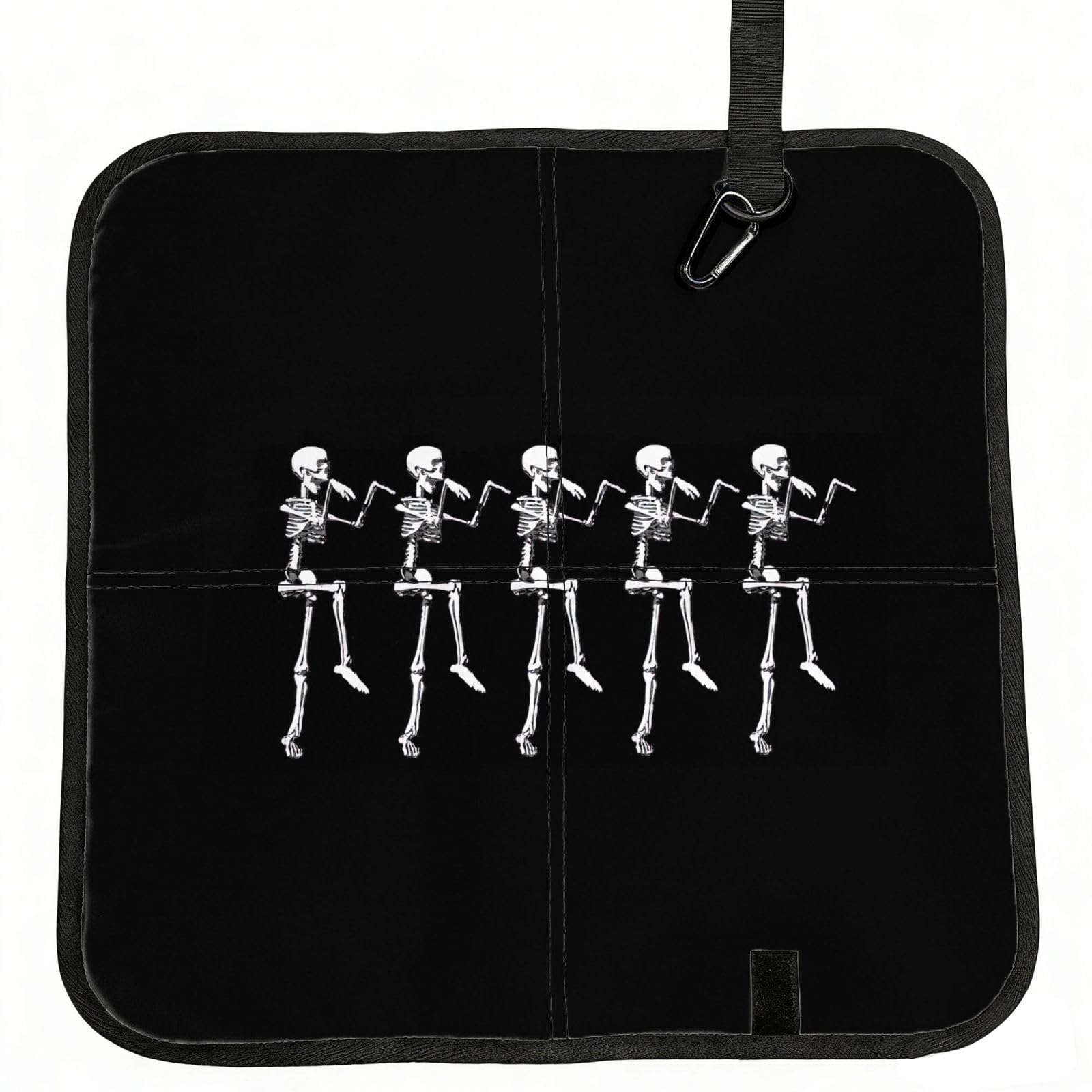PPHGUT Halloween Posable Skeleton Skull Print Foldable Seat Cushion Waterproof Portable Chair Pad Travel Outdoor Picnic Camping