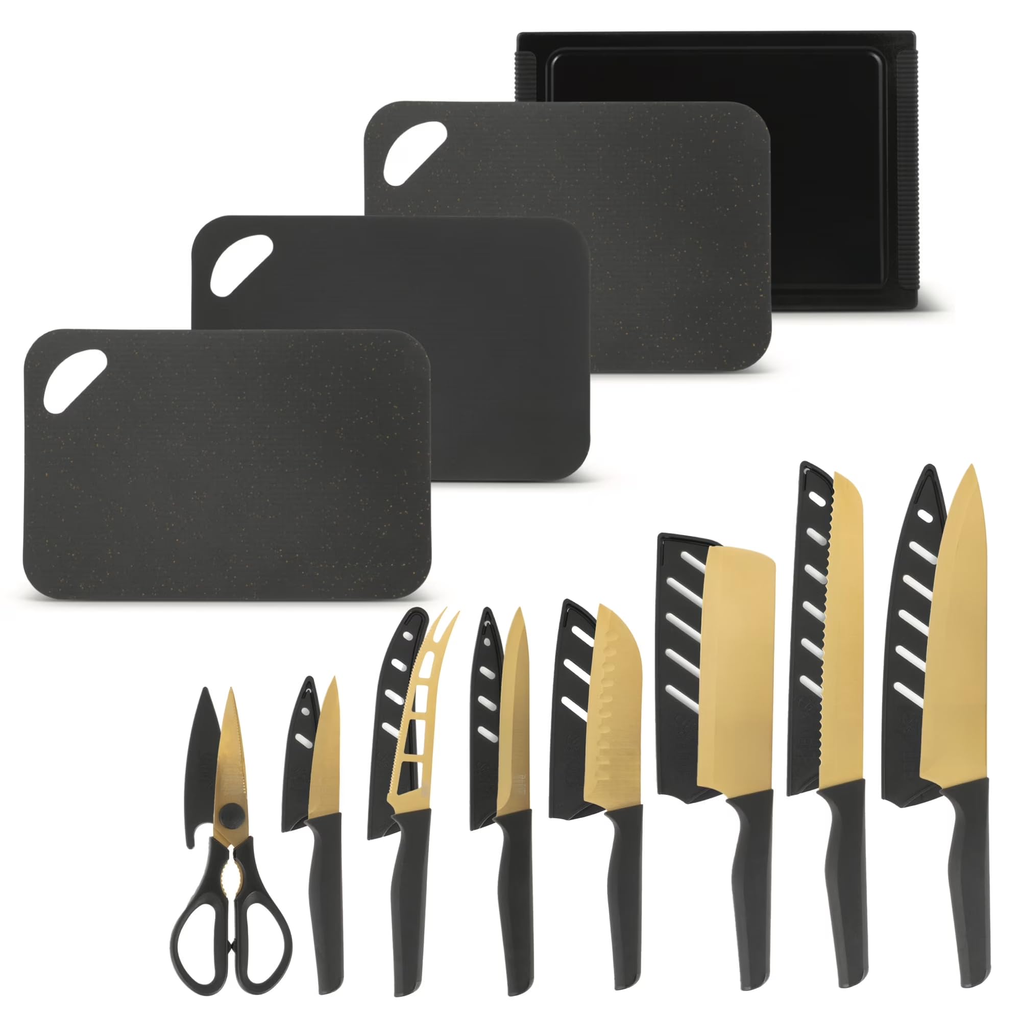 20-Piece Black Kitchen Knife Set - High Carbon Stainless Steel Razor-Sharp Knife Block Set
