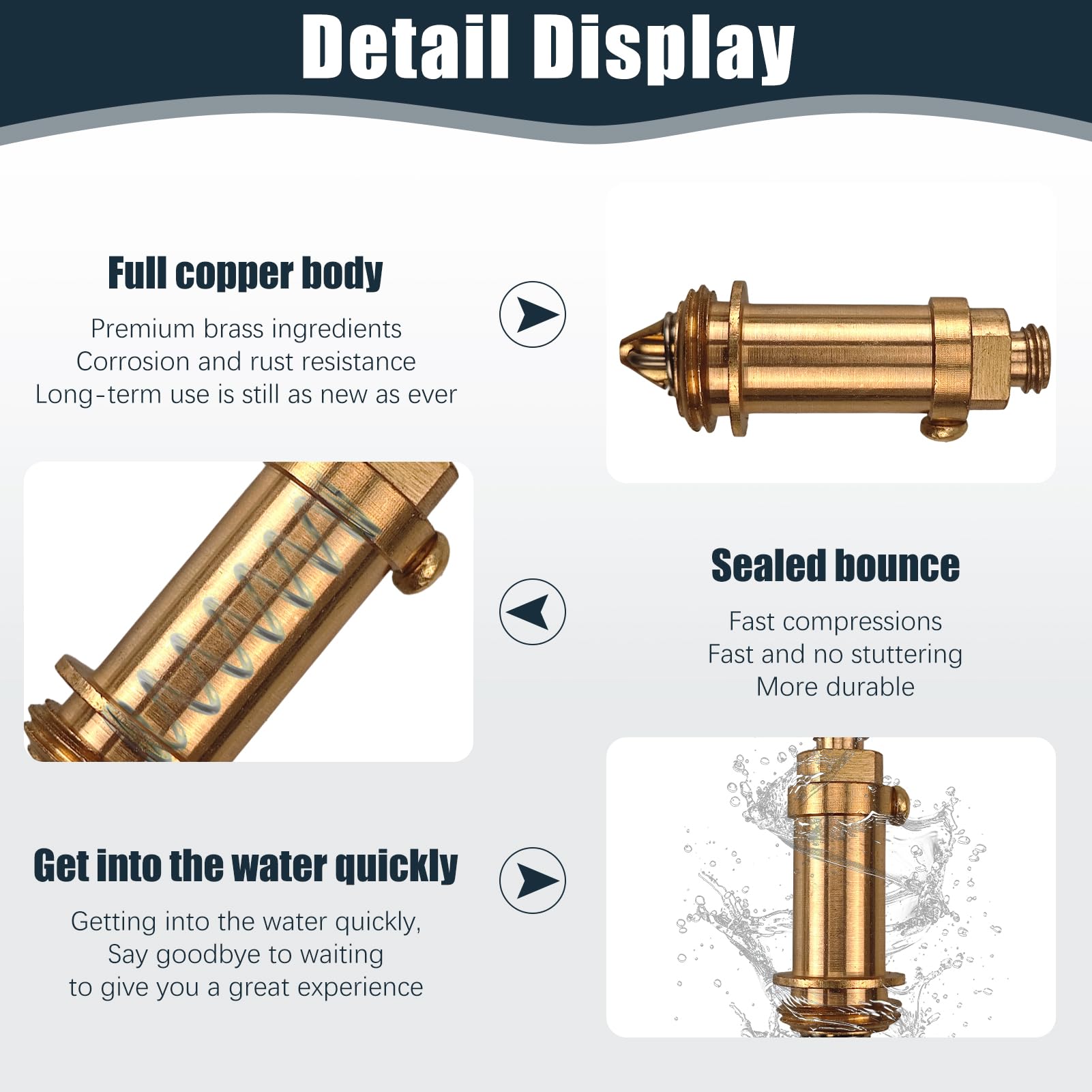 Lot De 2 Bondes À Ressort En Laiton Pour Bonde De Baignoire Pop Up Click Clack,pour Bonde Clic Clac Pour Lavabo,Remplacement De Qualité Pour Évier De Baignoire