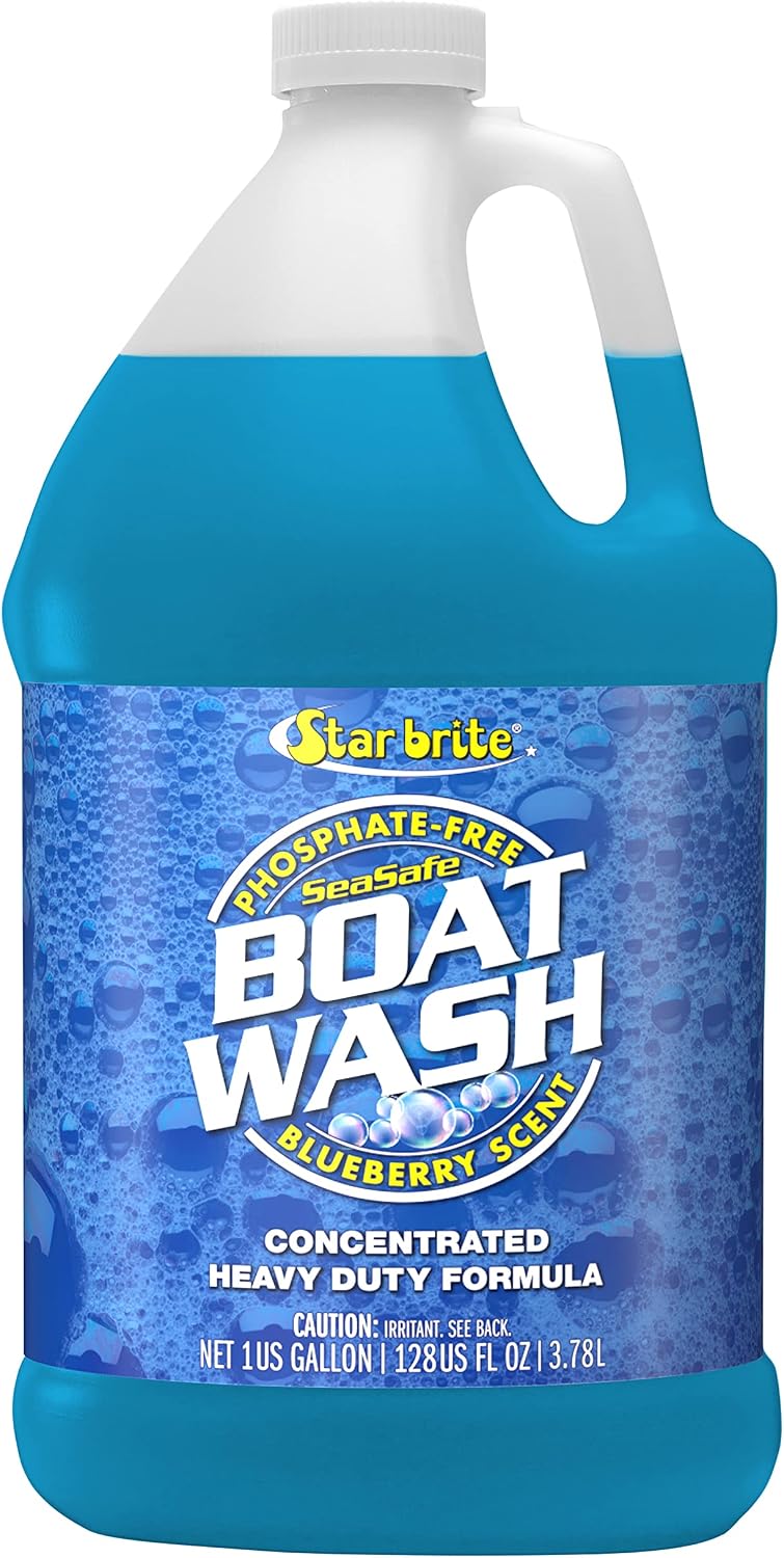 STAR BRITE Concentrated Boat Wash - 3 Capfuls Clean a 24' Boat - Multi-Surface, Cleans Fiberglass, Painted Surfaces, Vinyl, Plastic, Rubber, Aluminum, Teak, Plexiglass, Varnished Surfaces & More