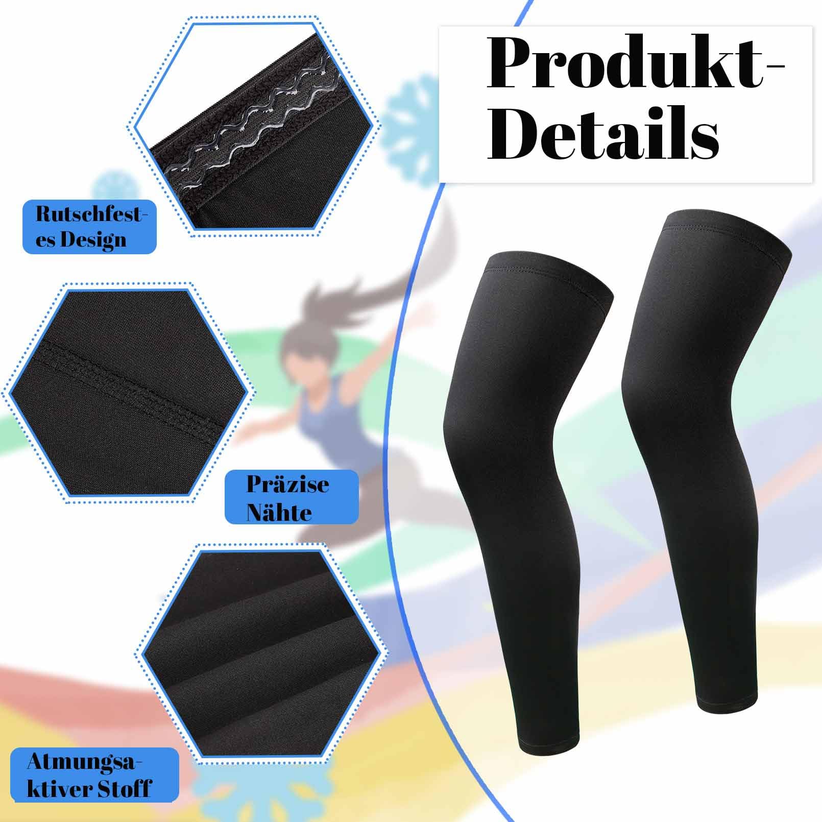 2 paia di manicotti a compressione, maniche lunghe a compressione, protezione solare UV, per ciclismo, per uomini e donne, corsa, basket