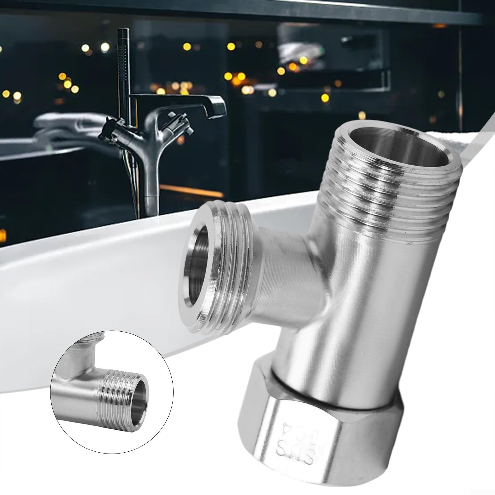 G1/2 Brass 3 Way T Shape Adapter Toilet Bidet Sprayer Universal Shower System Component Replacement Part Water Inverter Valve for Shower Arm Mounted