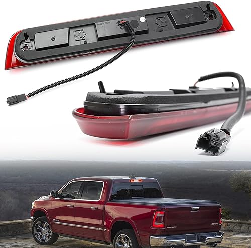 Miniatura 4 de NSLUMO Tercera luz de freno LED de repuesto para RAM 1500 2019 2020 2021 2022 2023 2024 RAM 1500 Pickup LED rojo 3er centro de freno de montaje alto